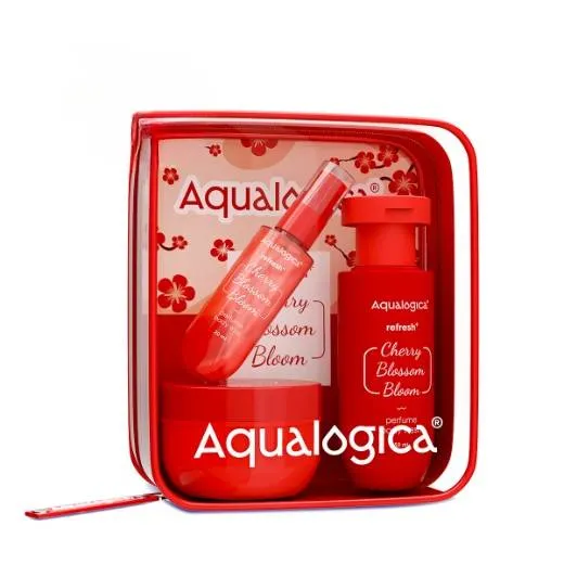 Aqualogica Refresh+ Cherry Blossom Perfume Body Wash, Mist & Gel Moisturizer Gift Set