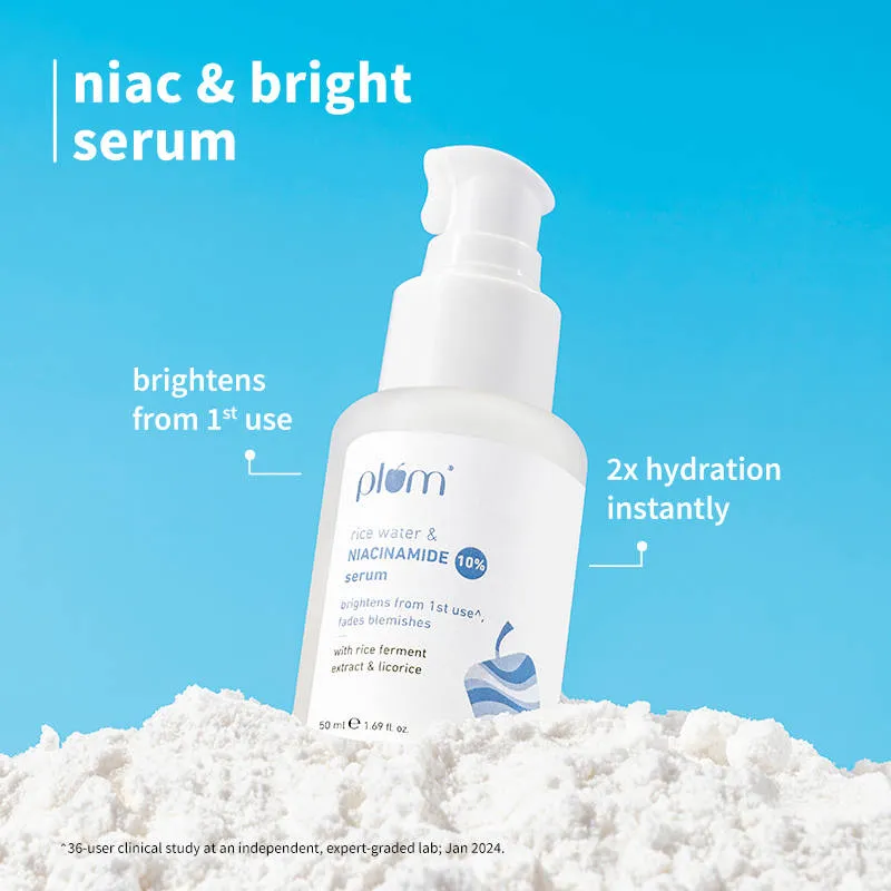 Plum Niacinamide Serum, Moisturizer & Sunscreen Kit For Blemish-Free, Hydrated Skin Combo