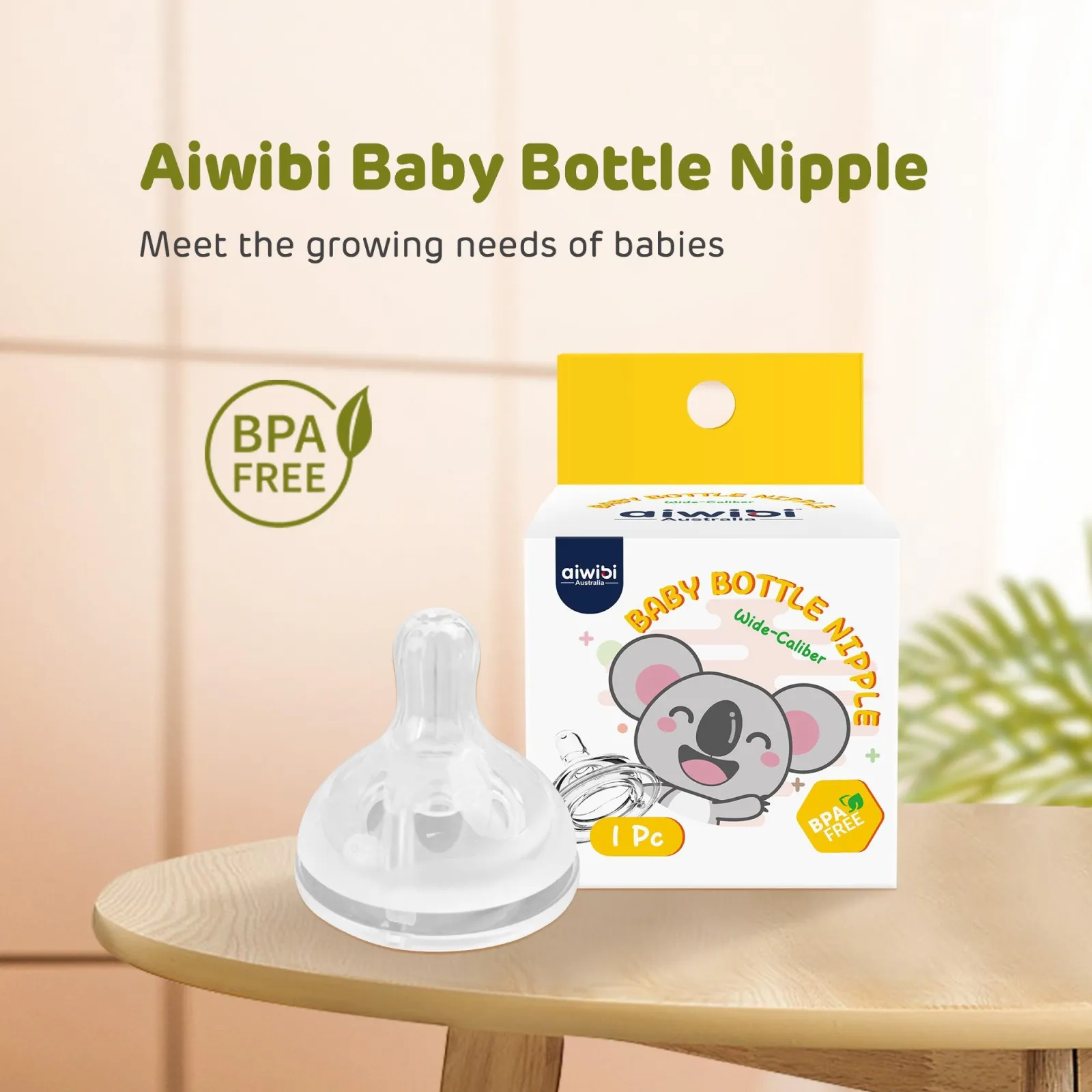 Aiwibi Baby Bottle Nipple S/M/Y/十（0-12Months）
