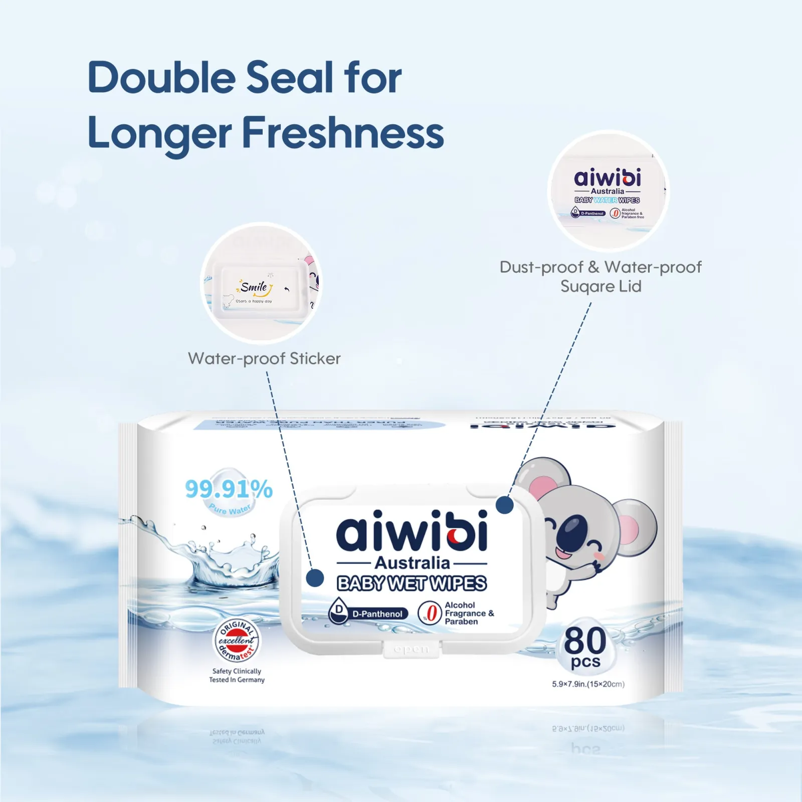 Aiwibi 99.91% Pure Water D-Panthenol Wipes