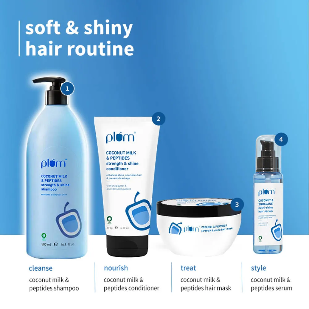Plum Coconut Milk & Peptides Strength & Shine Shampoo Pack of 2