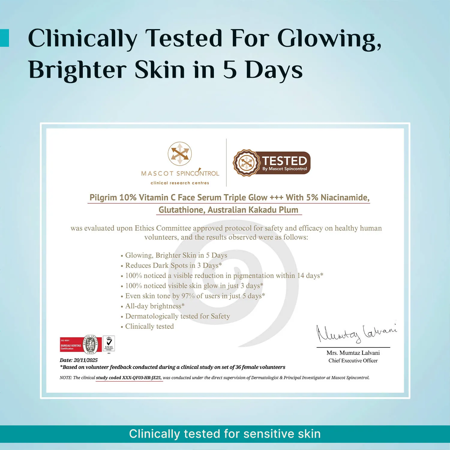 Pilgrim 10%Vitamin C Serum Roll-On Triple Glow+++ 5%