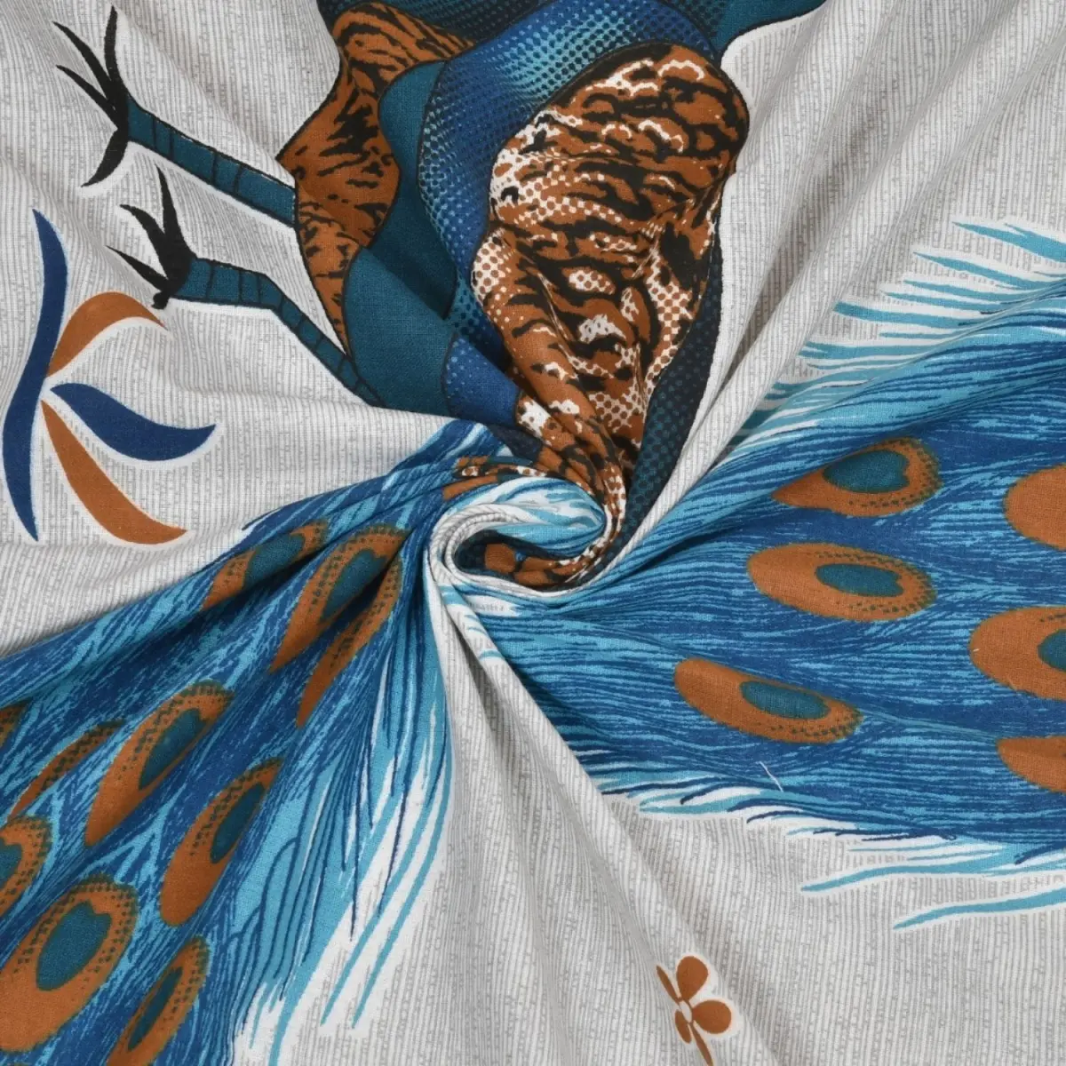 Pure Cotton Jaipuri Bedsheet (Mayur Printed)