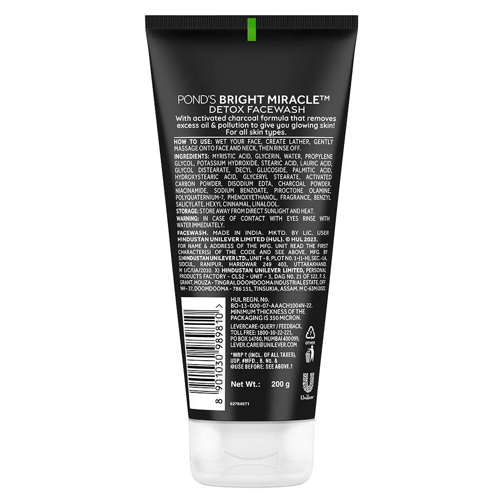 Pond's Ponds Pure Detox Anti-Pollution Purity Face Wash With Activated Charcoal