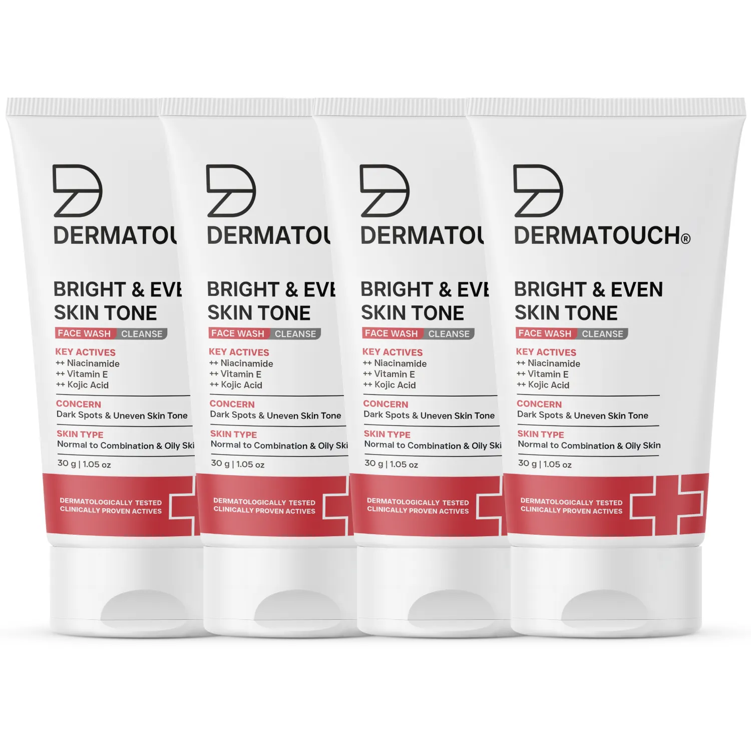 Dermatouch Bright & Even Skin Tone Face Wash for Dark Spots & Uneven Skin Tone PO4