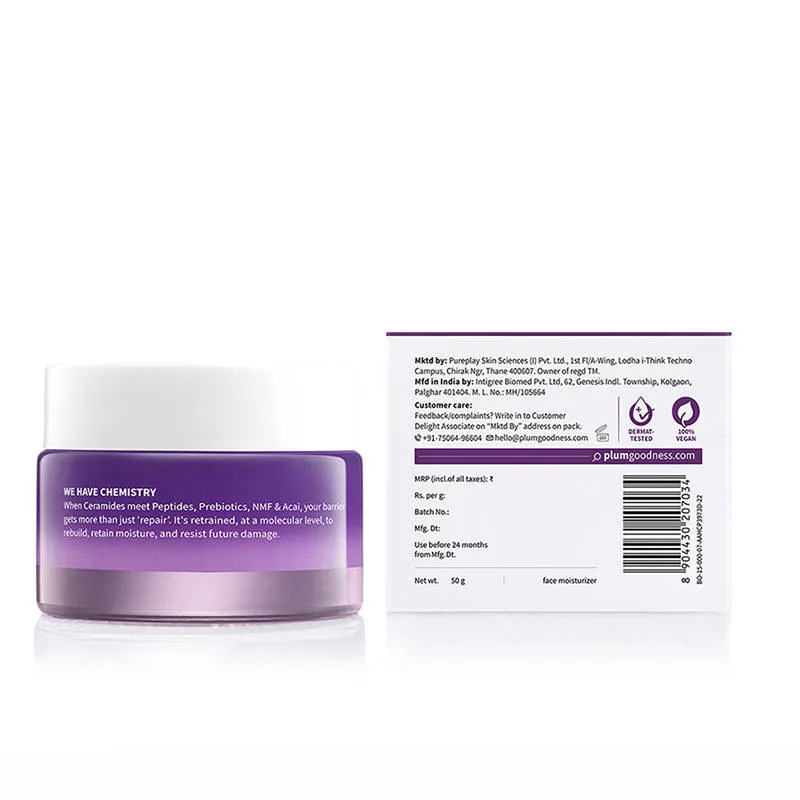 Plum Cerasense Barrier Repair Face Moisturizer With Ceramides & Peptides For Dry, Sensitive Skin
