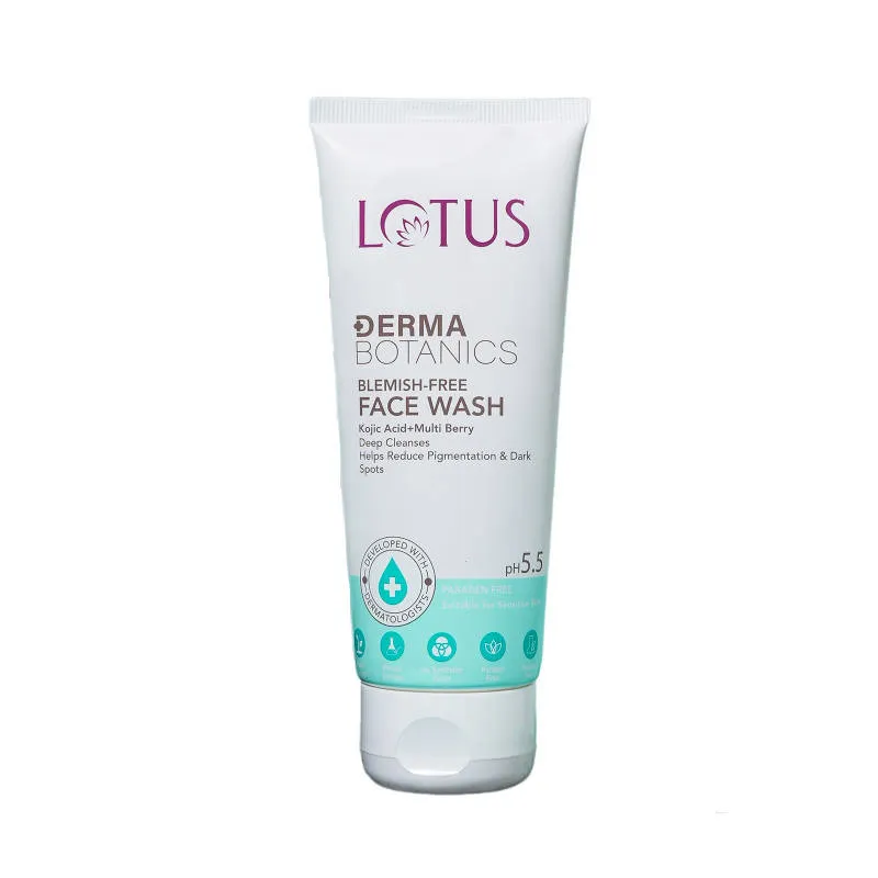 Lotus Herbals Lotus DermaBotanics Kojic Acid + Multi Berry Blemish-Free Face Wash, pH5.5, For Sensitive Skin