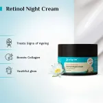 Pilgrim Korean White Lotus Retinol AntiAgeing Night Cream with HyaluronicAcid Enchance Skin Radiance view 3