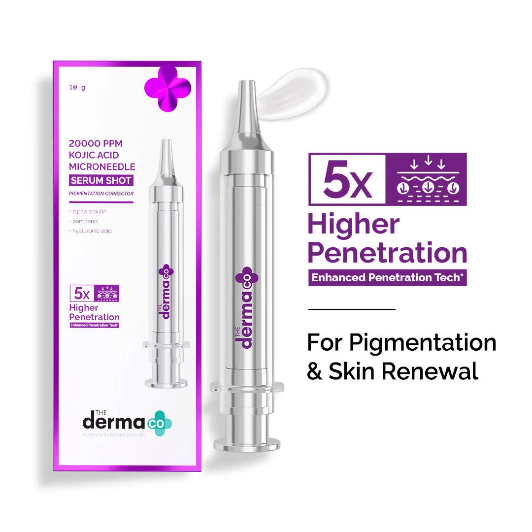 The Derma Co 20000 PPM Kojic Acid Microneedle Face Serum Shot for Pigmentation & Skin Renewal