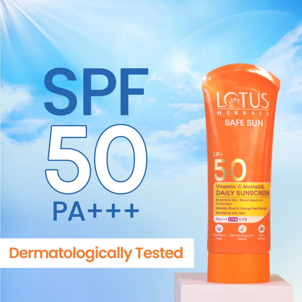Lotus Herbals Safe Sun Vitamin C Matte Gel Daily Sunscreen SPF 50