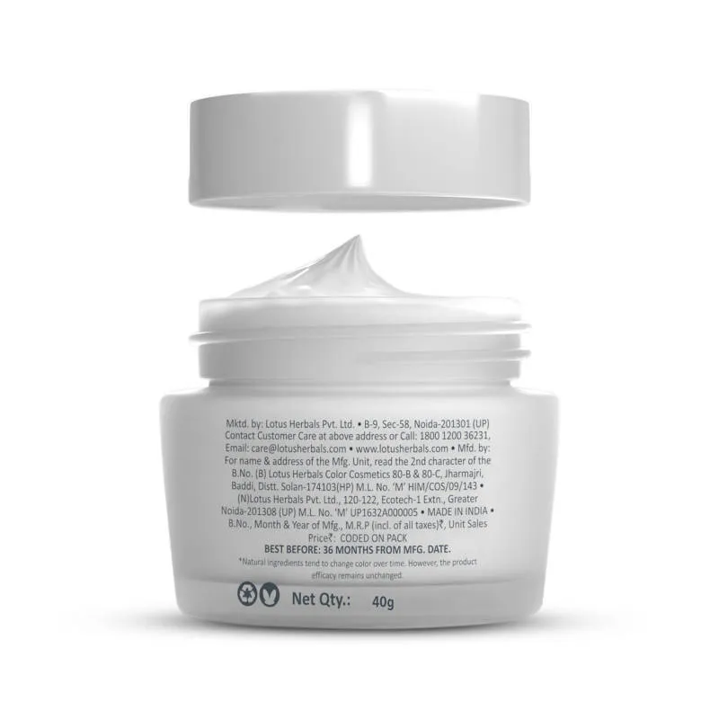 Lotus Herbals Whiteglow Skin Whitening & Brightening Nourishing Night Face Cream With Niacinamide