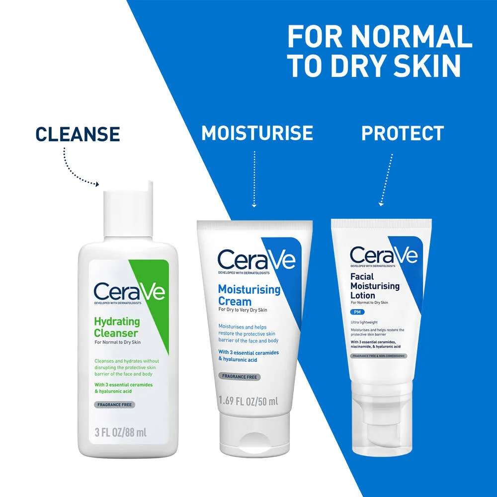 CeraVe Hydrating Cleanser Non-Foaming Face Wash for Dry Skin with Ceramides & Hyaluronic Acid