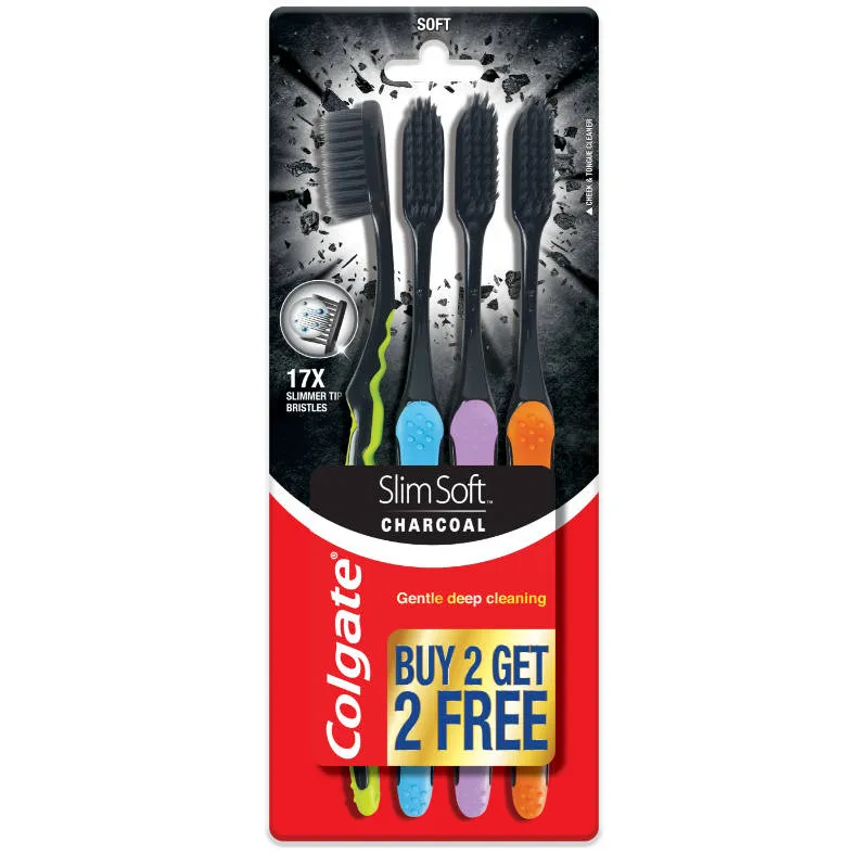 Colgate Slim Soft Charcoal Toothbrush (Buy 2 Get 2 Free)