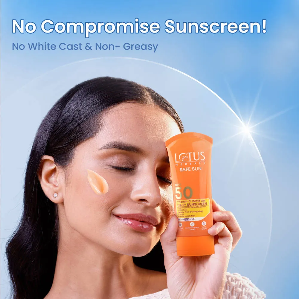 Lotus Herbals Safe Sun Vitamin C Matte Gel Daily Sunscreen SPF 50