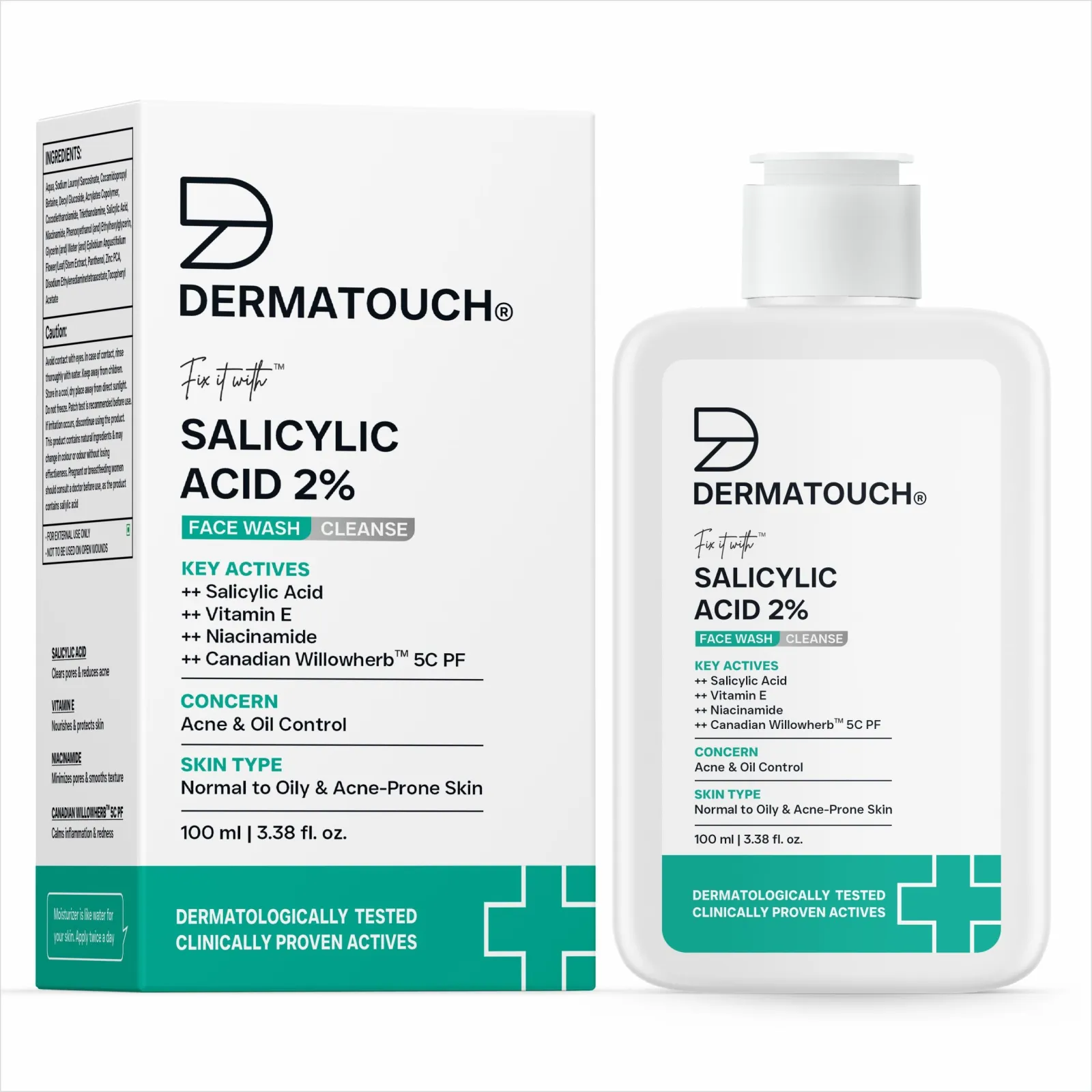 Dermatouch Salicylic Acid 2% Face Wash for Acne & Oil Control 100ml