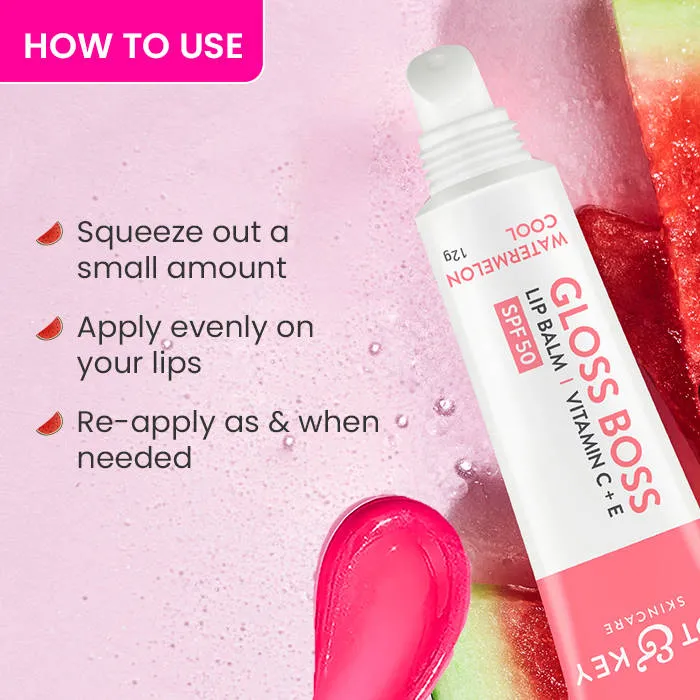 DOT & KEY GLOSS BOSS LIP BALM VITAMIN C + E SPF 50 CARAMEL KISS - 12G