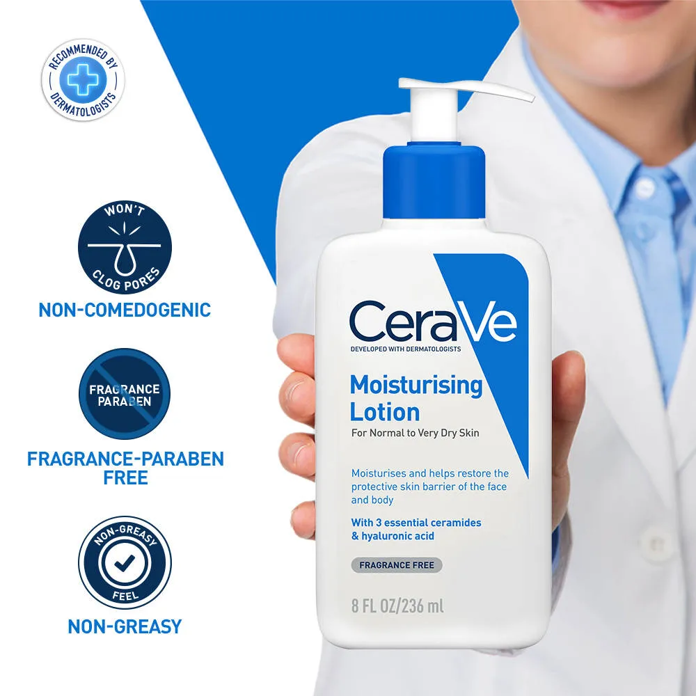 CeraVe Moisturizing Body Lotion for Normal to Dry skin with Ceramides, Dermatologist recommended