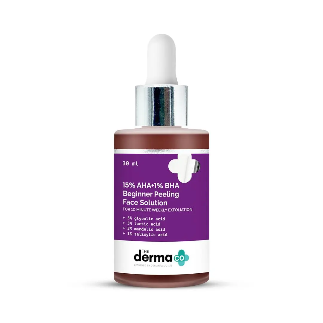 The Derma Co 15% AHA+1% BHA Beginner Face Peeling Solution - 30ml