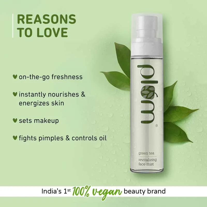 Plum Green Tea Revitalizing Spray Face Mist With Glycolic Acid & Aloe Vera - Hydrates & Refreshes