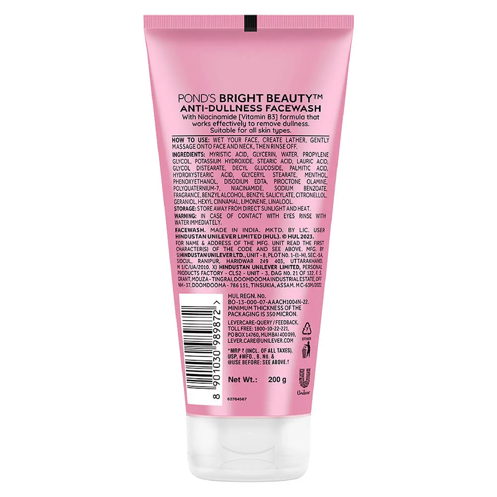 Pond's Ponds Bright Beauty Facewash with Niacinamide, For Glass Skin-like Shine