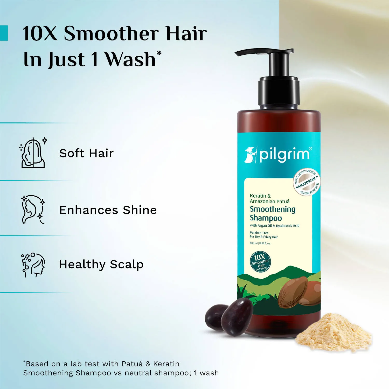 Pilgrim Patua Smoothening Combo Patua Shampoo & Conditioner for Soft & Smooth Hair, Frizz Free