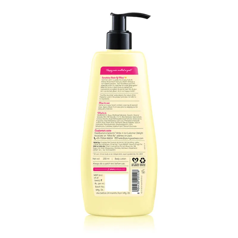 Plum BodyLovin' Lily Miss Sunshine Body Lotion With SPF 35 PA+++ - Hydrates Skin - Pack Of 2
