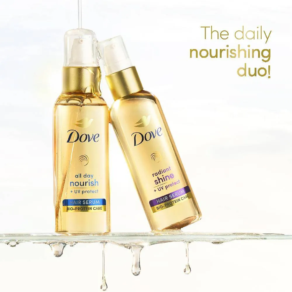 Dove Radiant Shine + UV Protect Hair Serum For Dry & Frizzy Hair