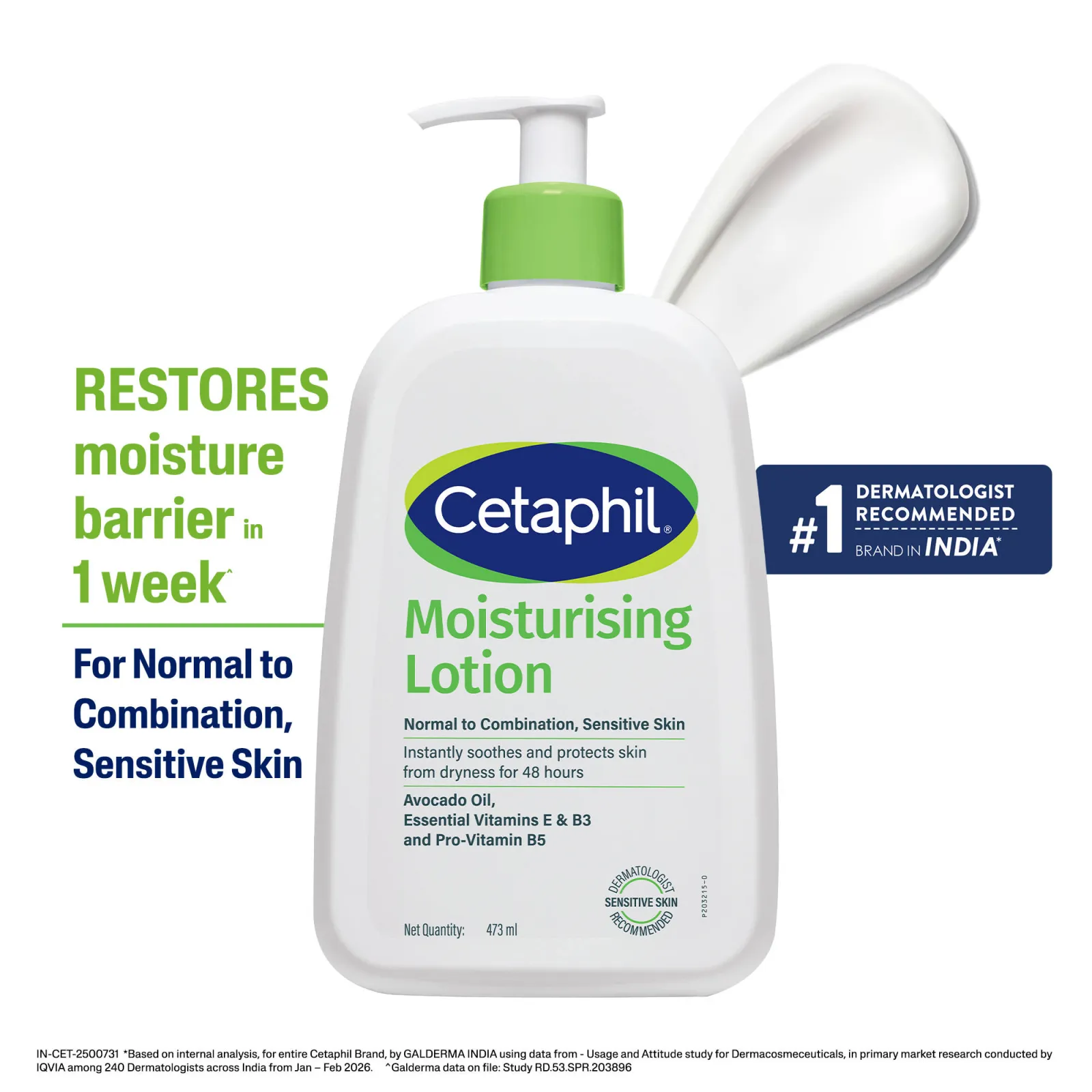 Cetaphil Moisturising Lotion For 48-Hour Hydration Restores Moisture Barrier In 1 Week