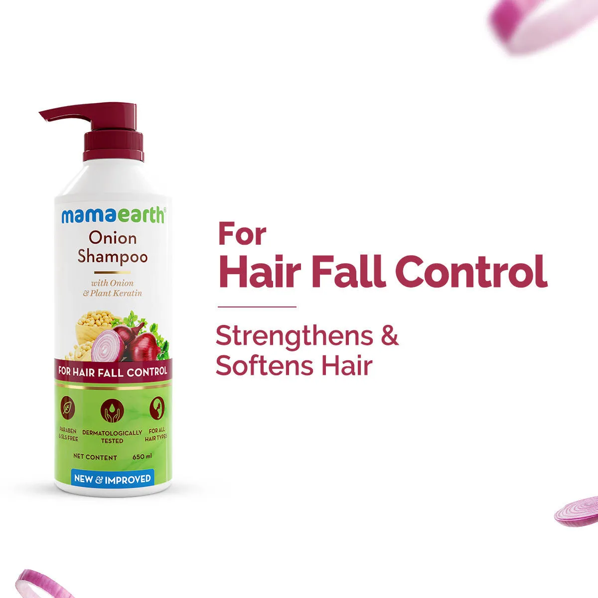 Mamaearth Onion Shampoo For Hair Growth & Hair Fall Control With Onion & Plant Keratin
