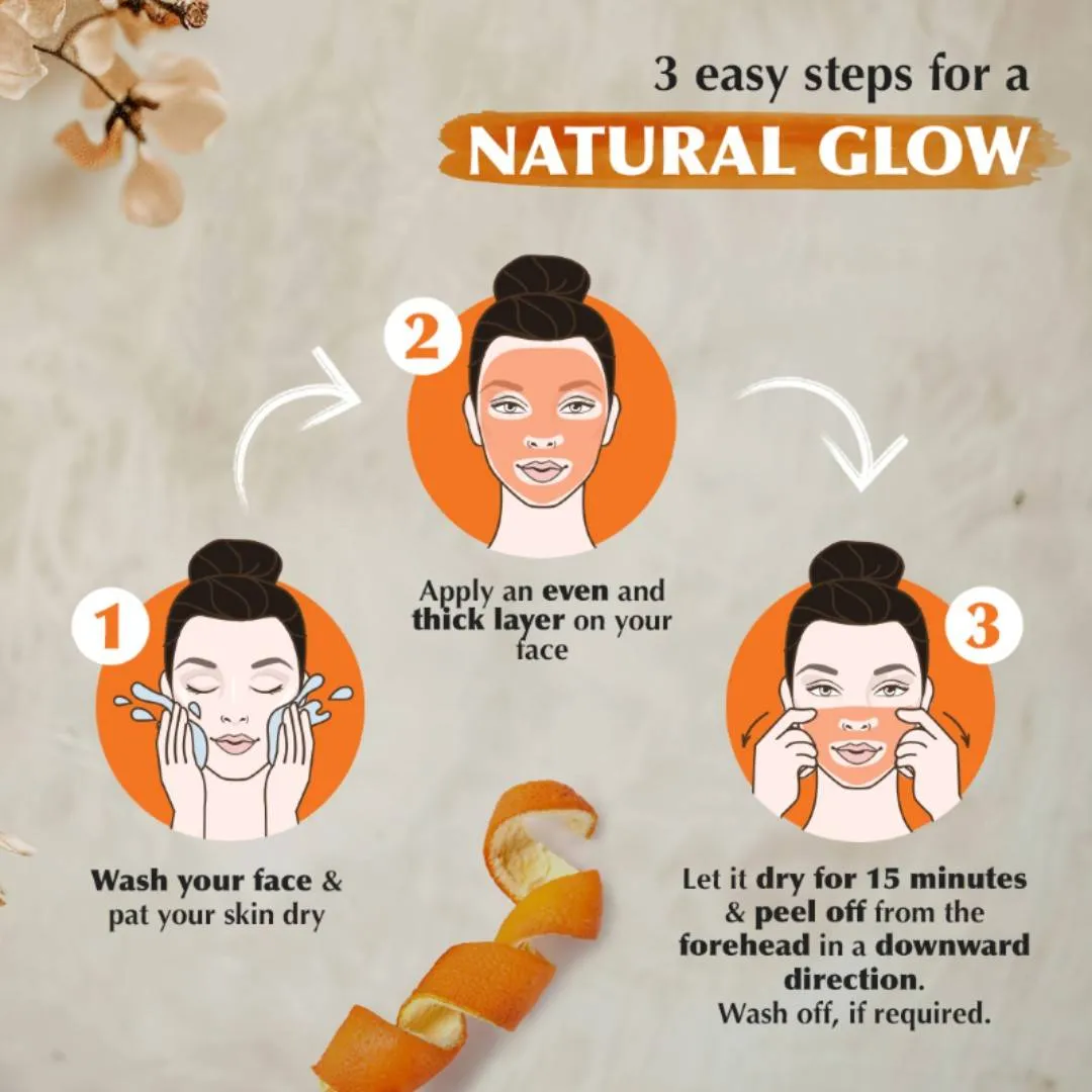Everyuth Naturals Orange Peel Off Mask for Natural Glow, Paraben Free