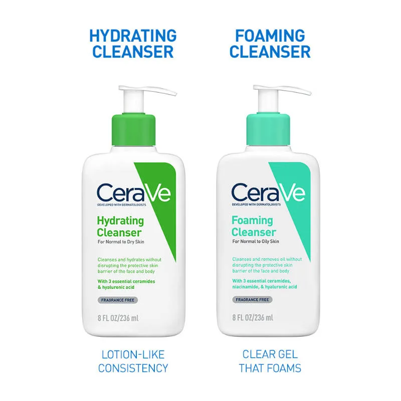 CeraVe Hydrating Cleanser Non-Foaming Face Wash for Dry Skin with Ceramides, Dermatologist Recommend