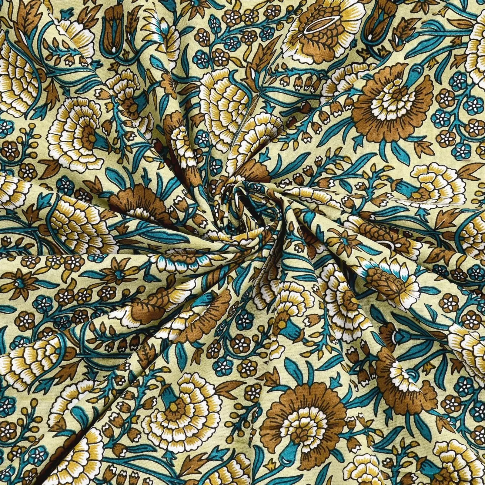 Pure Cotton Jaipuri Bedsheet (Floral, Printed)