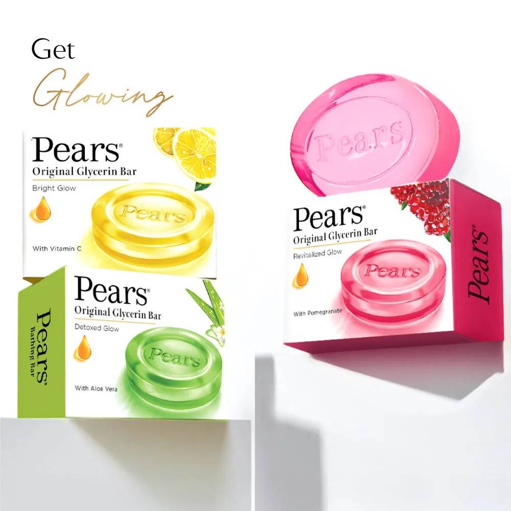 Pears Naturale Pomegranate Brightening Bathing Soap Bar (Pack of 4)