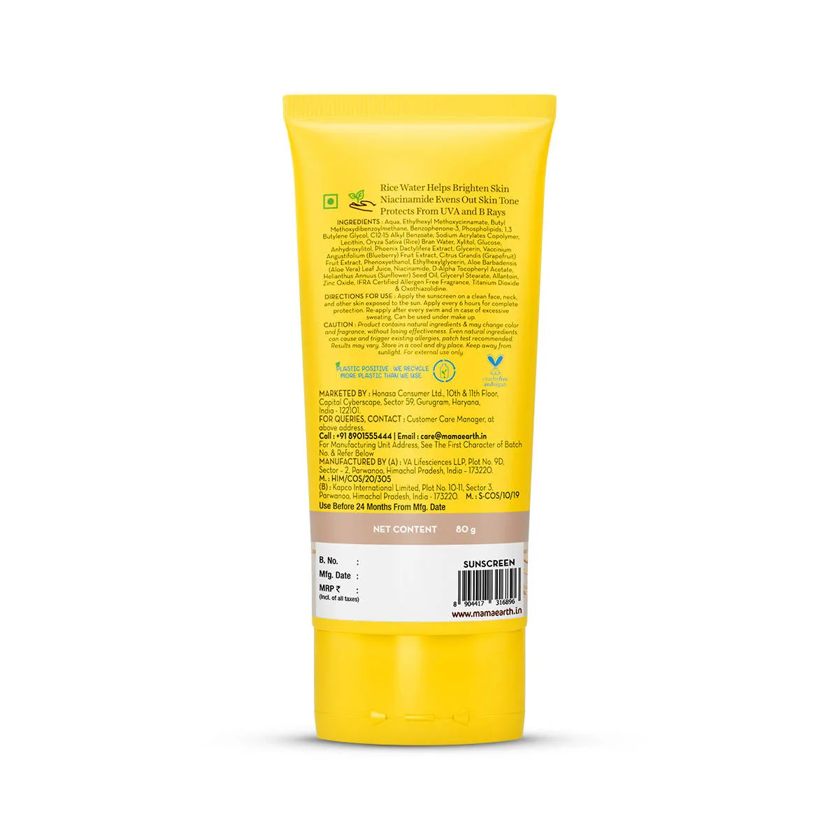 Mamaearth Rice Water Dewy Sunscreen For Tan Protection SPF 50 PA++++
