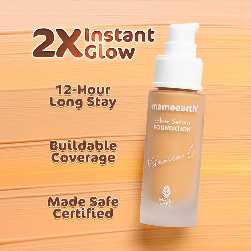 Mamaearth Glow Serum Foundation With Vitamin C & Turmeric For 12-hour Long Stay