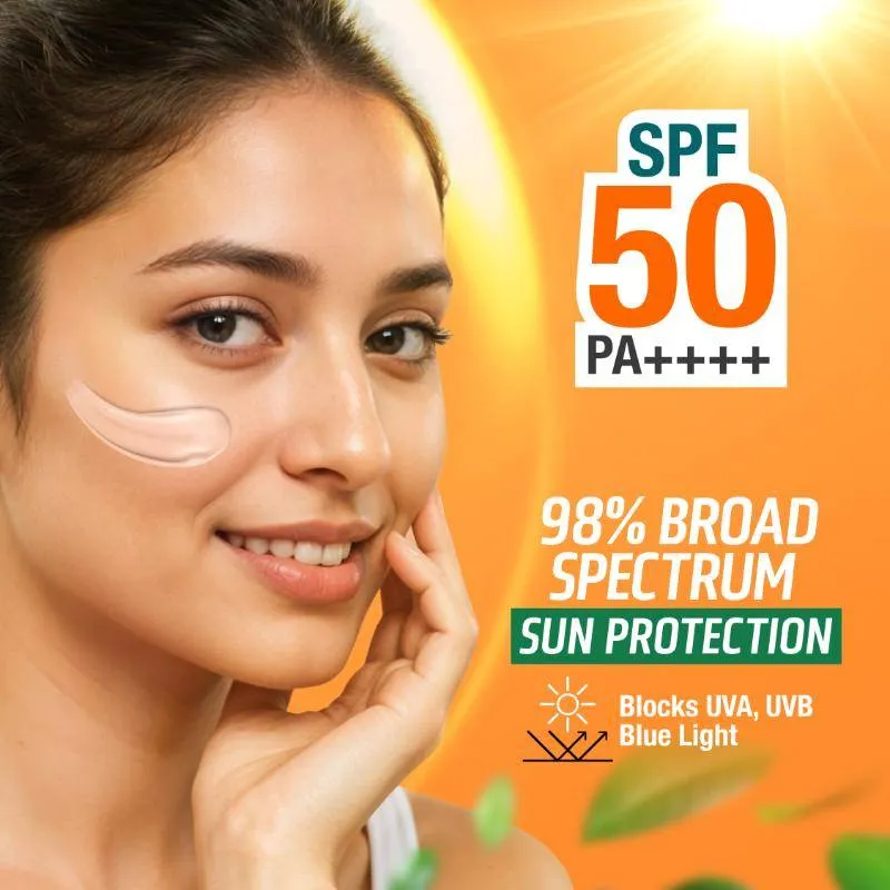 Himalaya Sun Protect+ Ultra Light Sunscreen SPF 50 PA++++ Sweat Resistant,100% No White Cast