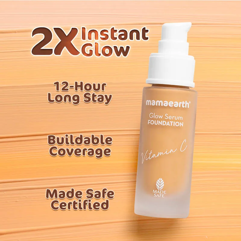 Mamaearth Glow Serum Foundation With Vitamin C & Turmeric For 12-hour Long Stay