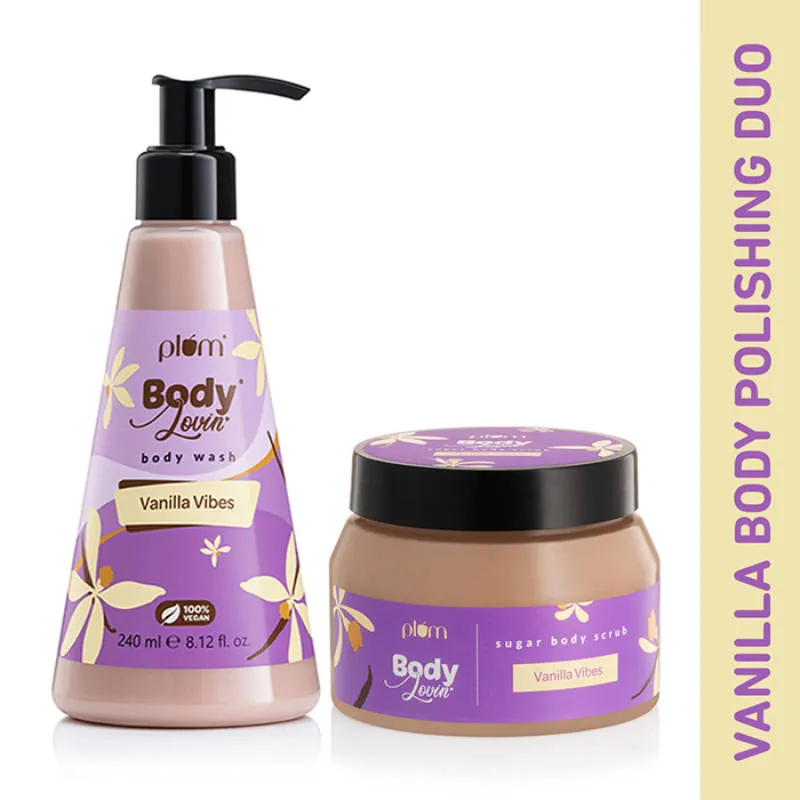 Plum BodyLovin' Vanilla Vibes Scrub & Shower Body Polishing Duo