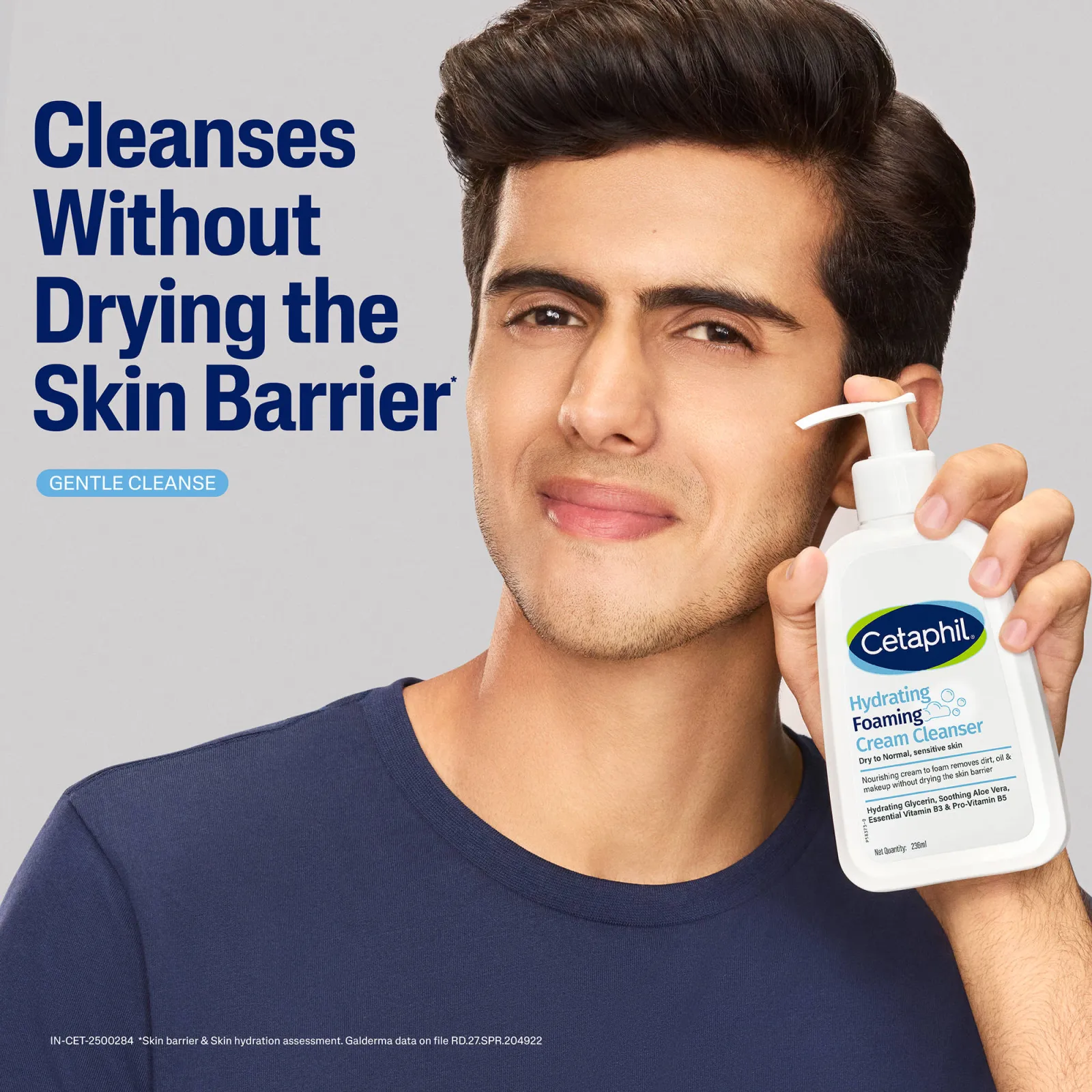 Cetaphil Hydrating Foaming Cream Cleanser Removes Micro Particles