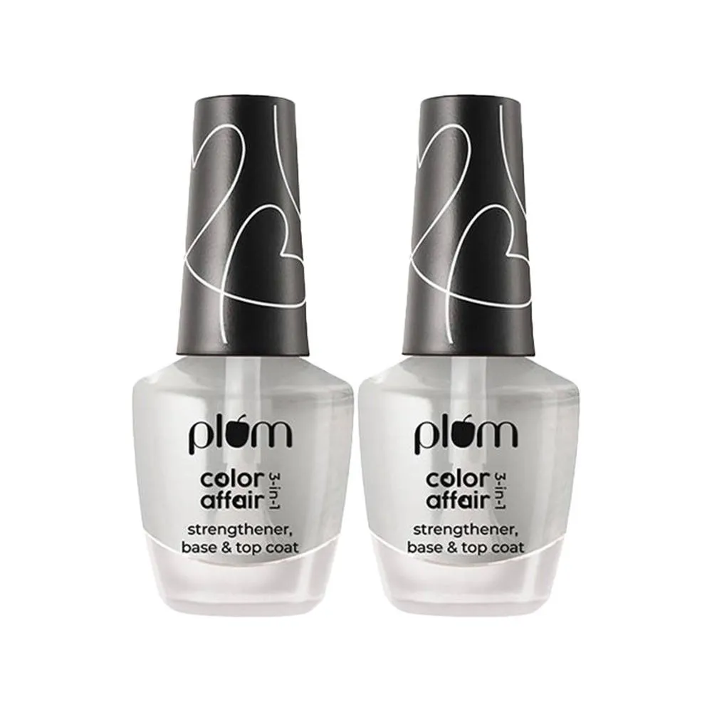 Plum Color Affair 3-In-1 Strengthener, Base & Top Coat - Pack Of 2