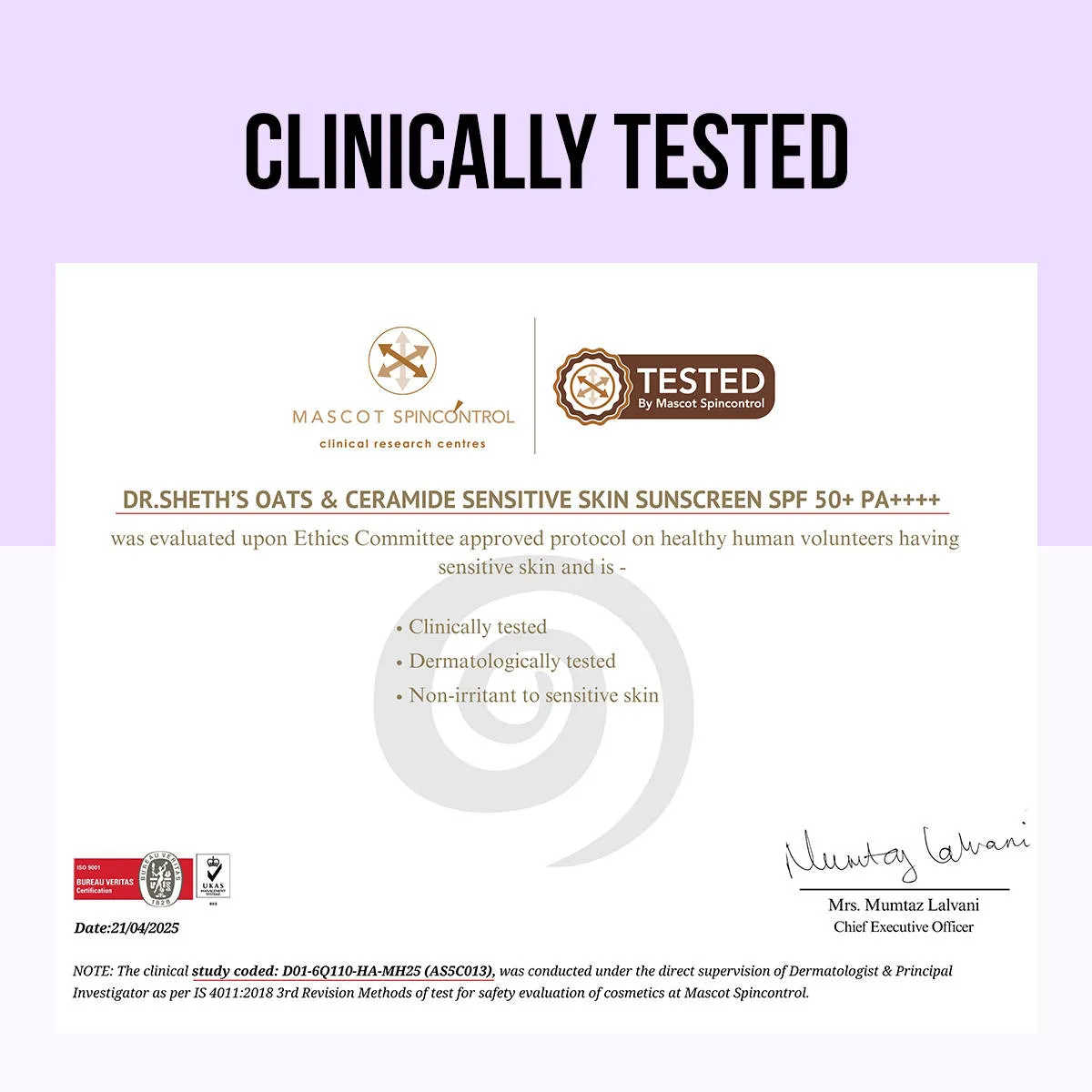 Dr. Sheth'S Oats & Ceramide Sensitive Skin Sunscreen Spf 50+ Pa++++ Oil-Free Sunscreen
