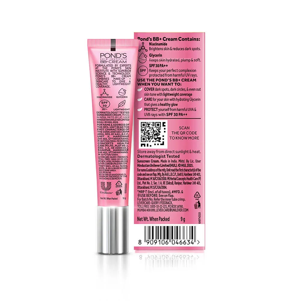 Pond's Ponds Bb+ Cream Instant Spot Coverage + Light Make-up Glow Natural