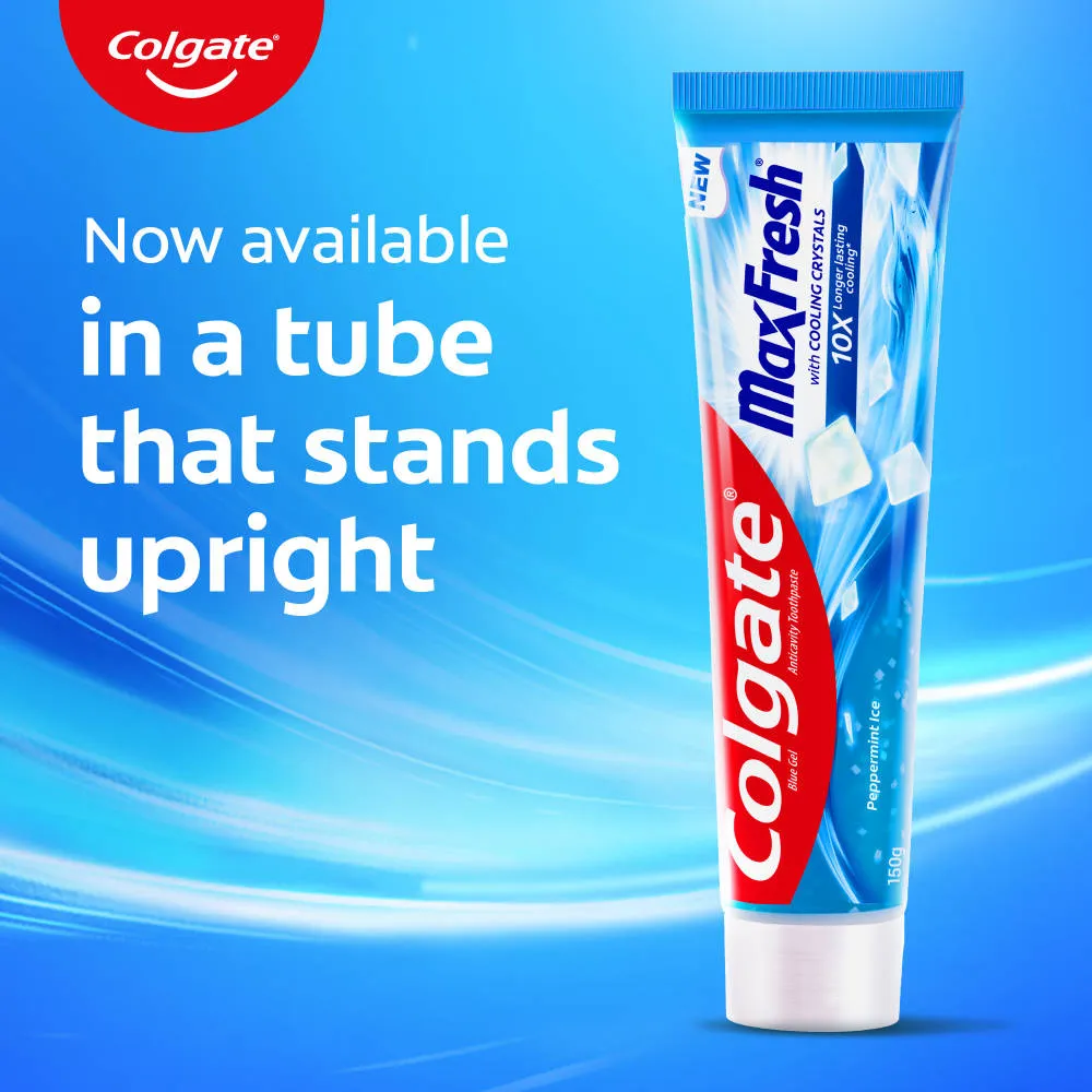 Colgate Maxfresh Toothpaste, Blue Gel Paste With Menthol For Super Fresh Breath