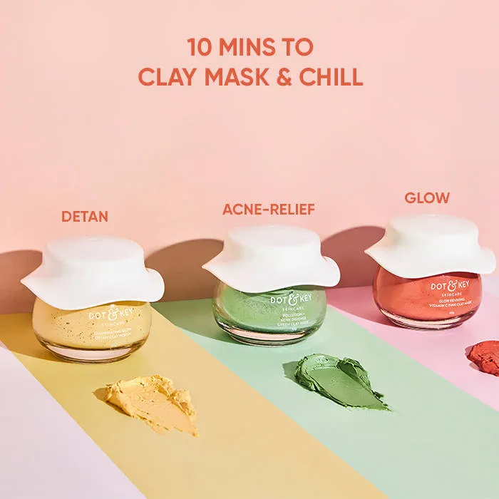 Dot & Key Pink Clay Face Mask For Glowing Skin With Vitamin C- Fades Dark Spots