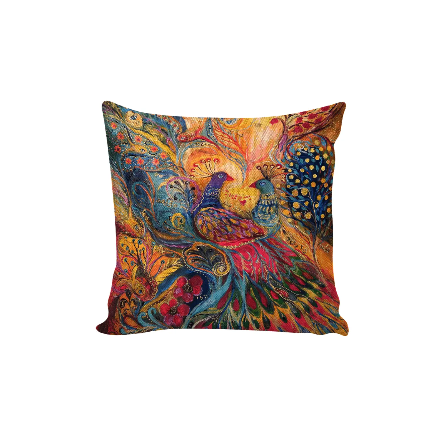 Digital Printed Cushion Cover (Peacock Printed, Pack of 5)