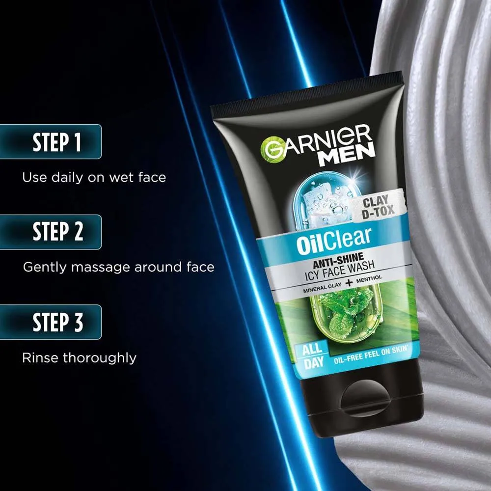 Garnier Men Oil Clear Clay D - Tox Facewash