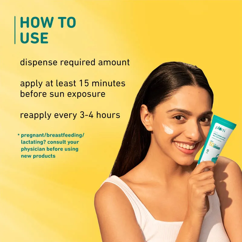 Plum Cica & Hyaluronic Aqua-Light Sunscreen With SPF 50 PA+++ (Pack Of 2)