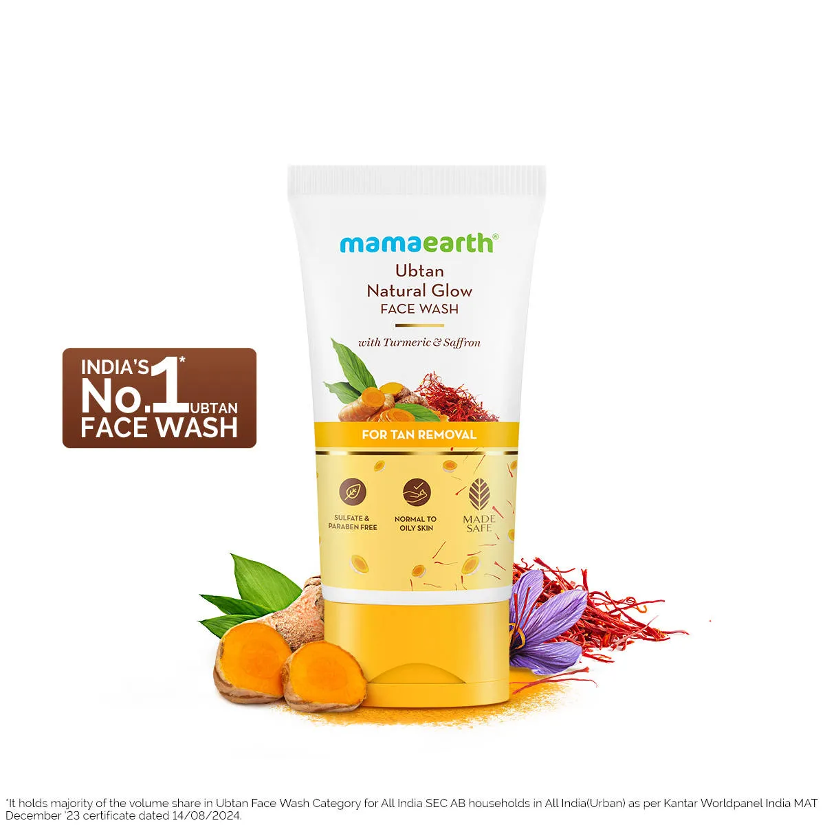 Mamaearth Ubtan Face Wash With Turmeric & Saffron For Tan Removal
