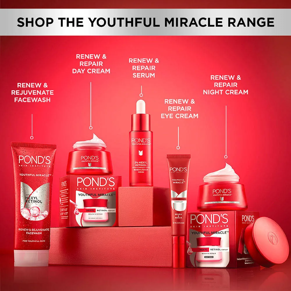Pond's Ponds Youthful Miracle Hexyl Retinol Complex, Renew & Repair Day Cream, SPF 15 PA++
