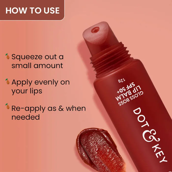 DOT & KEY GLOSS BOSS LIP BALM VITAMIN C + E SPF 50 CARAMEL KISS - 12G